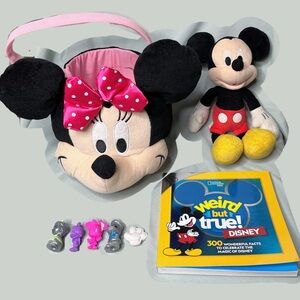 Disney Minnie & Mickey Mouse Bundle w/ Erasers, Trinkets, & Book